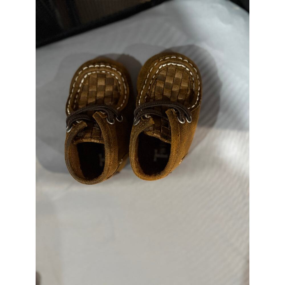 Baby Western Moccasins Brown Leather Look Soft Sole – Infant Shoes